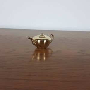 Vintage Brass Miniature Teapot: Dollhouse Kettle, Made in England