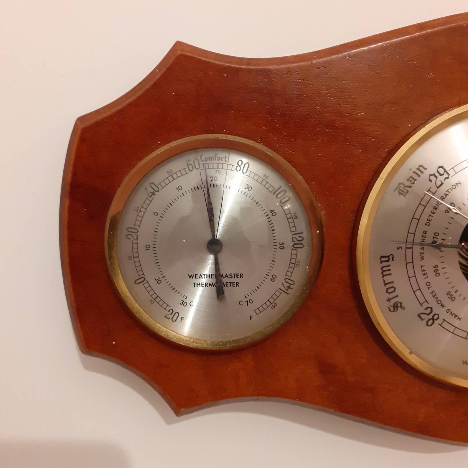 Weathermaster Barometer. Vintage Wooden Nautical Barometer Etsy UK