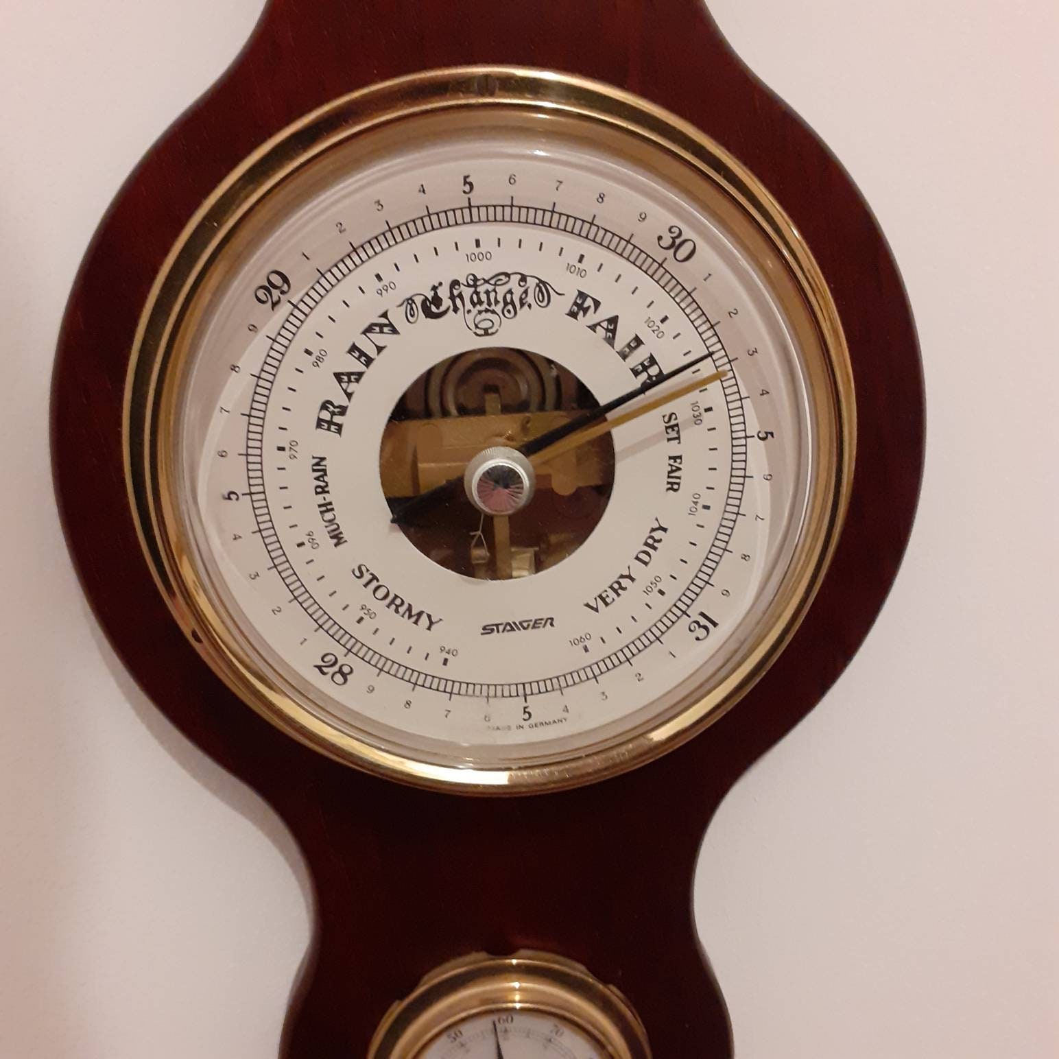 Staiger German Barometer. Vintage wooden nautical barometer - Il Fullxfull.2726437952 6key