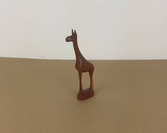 Vintage hand-carved wooden giraffe