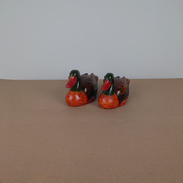 Vintage handmade terracotta ducks