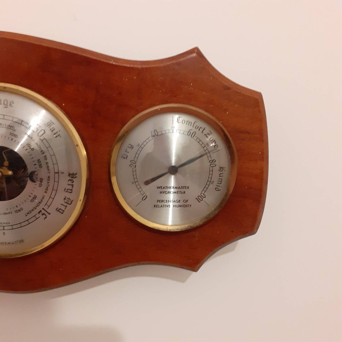 Weathermaster Barometer. Vintage Wooden Nautical Barometer Etsy UK