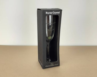 Vintage Burns Crystal 18th Birthday Champagne Flute