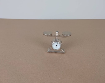 Miniature scales clock. Dolls house clock. Miniature clock.