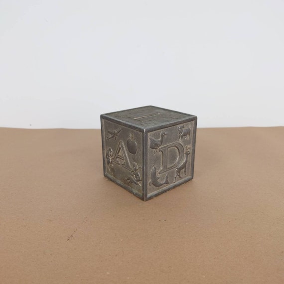 貯金箱 ヴィンテージ ヴィンテージ シルバー メッキ ABCD 貯金箱 貯金