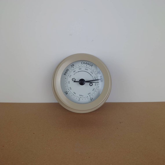 Vintage Outdoor Barometer. Metal and Glass Round Barometer