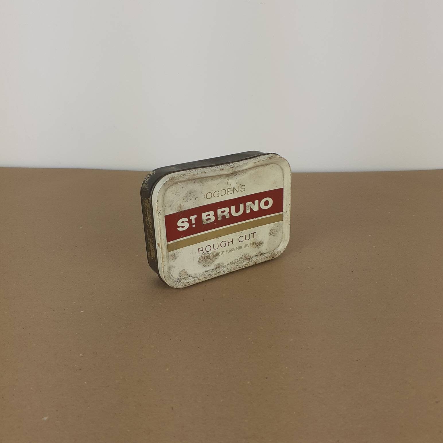 ogden's tobacco tin Ogdens St Bruno Rough Cut Tobacco Tin. Vintage Collectable Advertisement Tin.
