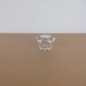 Glass vintage candlestick holder. Glass candle holders.