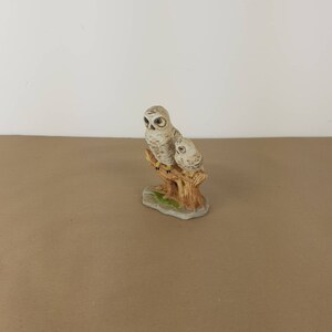 Snowy owl with baby. Vintage owl figurine. Ceramic owl. Owl gift.