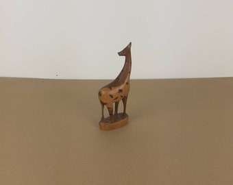 Vintage hand-carved wooden giraffe