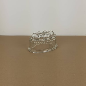 Heavy vintage Glass Jelly Mould. Mid century solid glass kitchenware