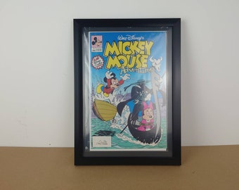 1ª edición Mickey Mouse Adventures enmarcaba cómic vintage. Raro 1990 Walt Disney Raro cerca de la menta.