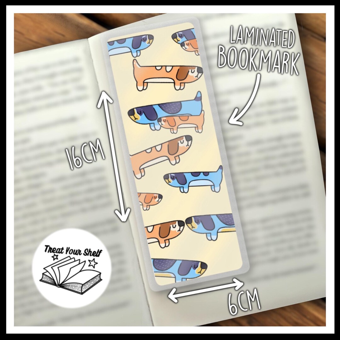 Longdogs Bluey Inspired Bookmark Bluey Bingo Bandit Chilli the Heelers ...