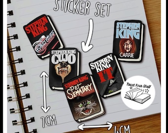 Stephen King Horror Book Stickers, Journal Set (5pcs)