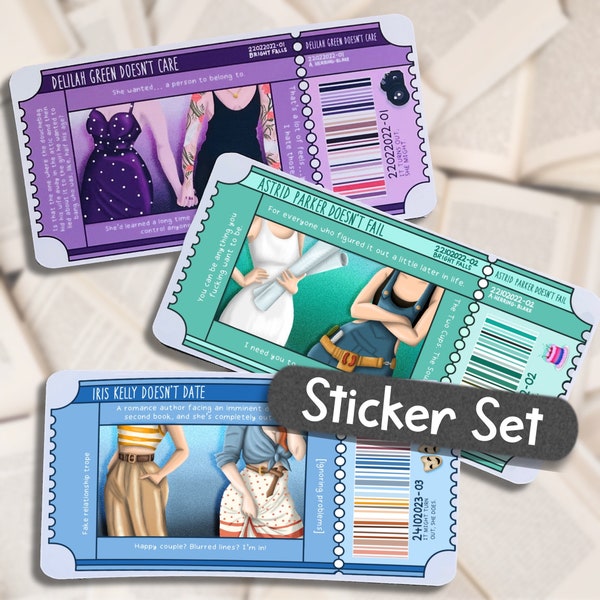 Bright Falls Sticker Set | Delilah Green | Astrid Parker | Iris Kelly | Ashley Herring Blake Books | Sticker pack