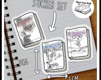 The Poppy War inspired Mini Book Journal Sticker set | RF Kuang
