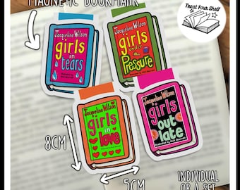Girls in Love Jacqueline Wilson inspired Magnetic Bookmark Set | Mini Books | Journal Stickers