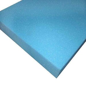 May include: A light blue foam sheet with a slightly textured surface.
