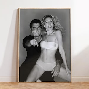 Póster de Carrie y Mr. Big, póster impreso en blanco y negro, impresiones de SATC, póster de SATC, arte de pared de SATC, póster de serie de televisión, decoración estética de apartamentos
