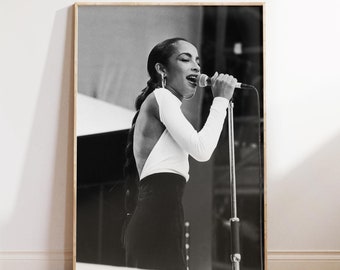 Vintage Liebe Deluxe Poster, Schwarz Weiß Print Kunst Poster, Sade Digital Download Kunstwerk NUR (KEIN DRUCK), Sade Adu Print, Sade Poster