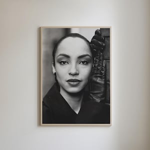 Vintage Artist Black and White Art Poster, Digital Download Artwork ONLY (NO PRINTING), Sade Poster, Soul Music Art, Retro Music Art Print