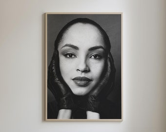 Sade Portrait Print, Soul Music Art, Retro Aesthetic Decor (Digital Download)
