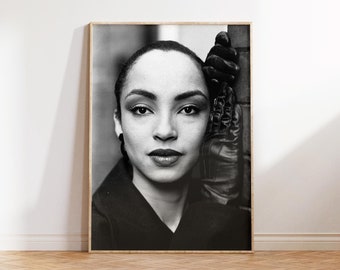 Sade Art Print, Black and White Portrait, Soul Music Poster