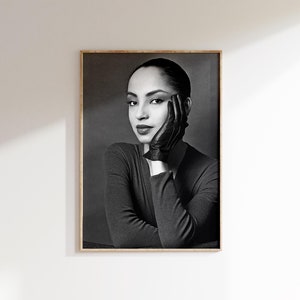 Vintage Artist Black and White Art Poster, Digital Download Artwork ONLY (NO PRINTING), Sade Print, Sade Adu Poster, Soul Music Art
