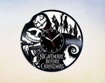 Jack and Sally Together Forever Christmas Art Vinyl Wall Clock