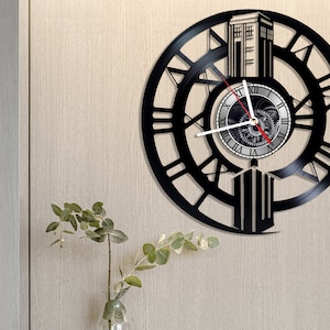 Lord of Time TV Series Vinyl Wall Clock, Gift for Tv Series Fans, Tardis Art Gifts