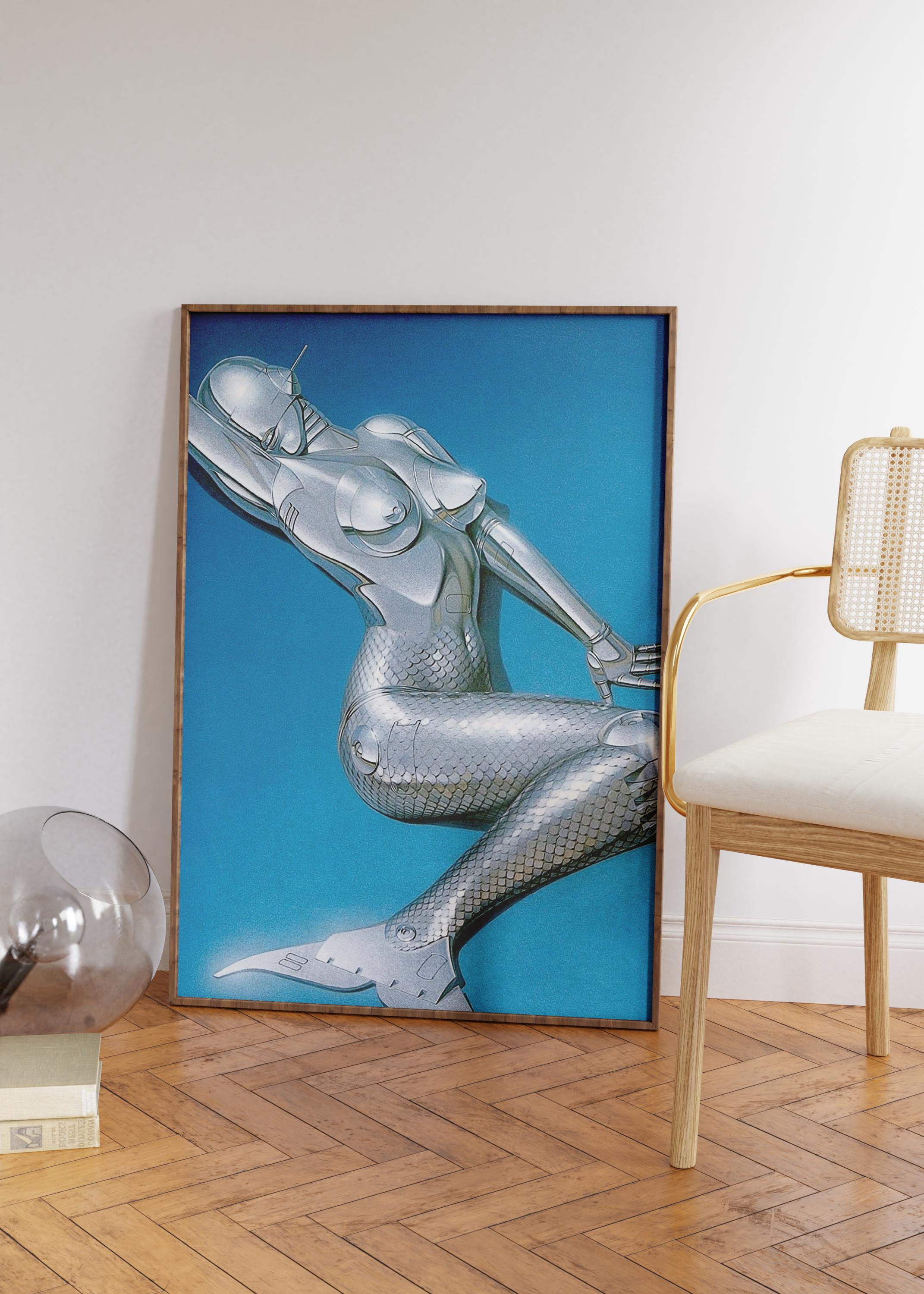 空山基＊セクシーボンテージ\"90s\"ビンテージ大判八つ折りアートポスター未使用 空山基＊セクシーボンテージ