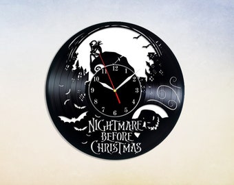 Jack Skellington Art, Together Forever Christmas Art Vinyl Wall Clock