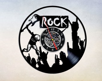 Rock Music Vinyl Record Wall Clock, Vintage Style Decor