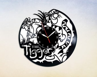 Tigger Vinyl Record Wall Clock, Nursery Decor, Gifts for Kids