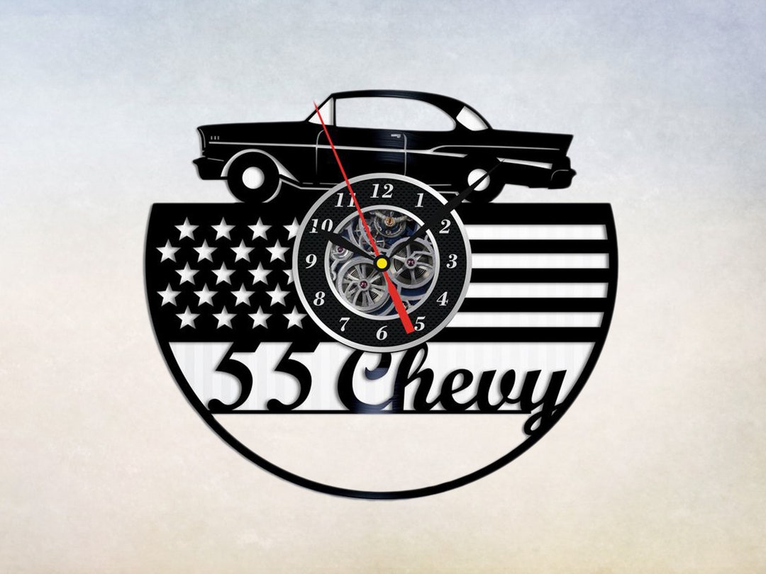 Vintage Car Vinyl Wall Clock, Car Emblem Wall Art, Car Ornament Wall