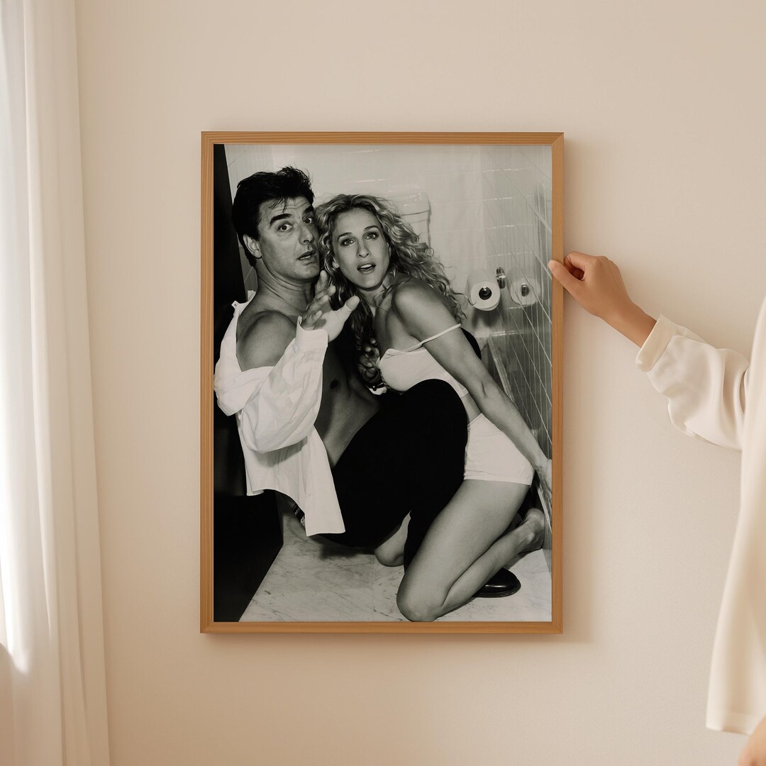 Carrie and Mr Big Poster, Black and White Print Poster, SATC