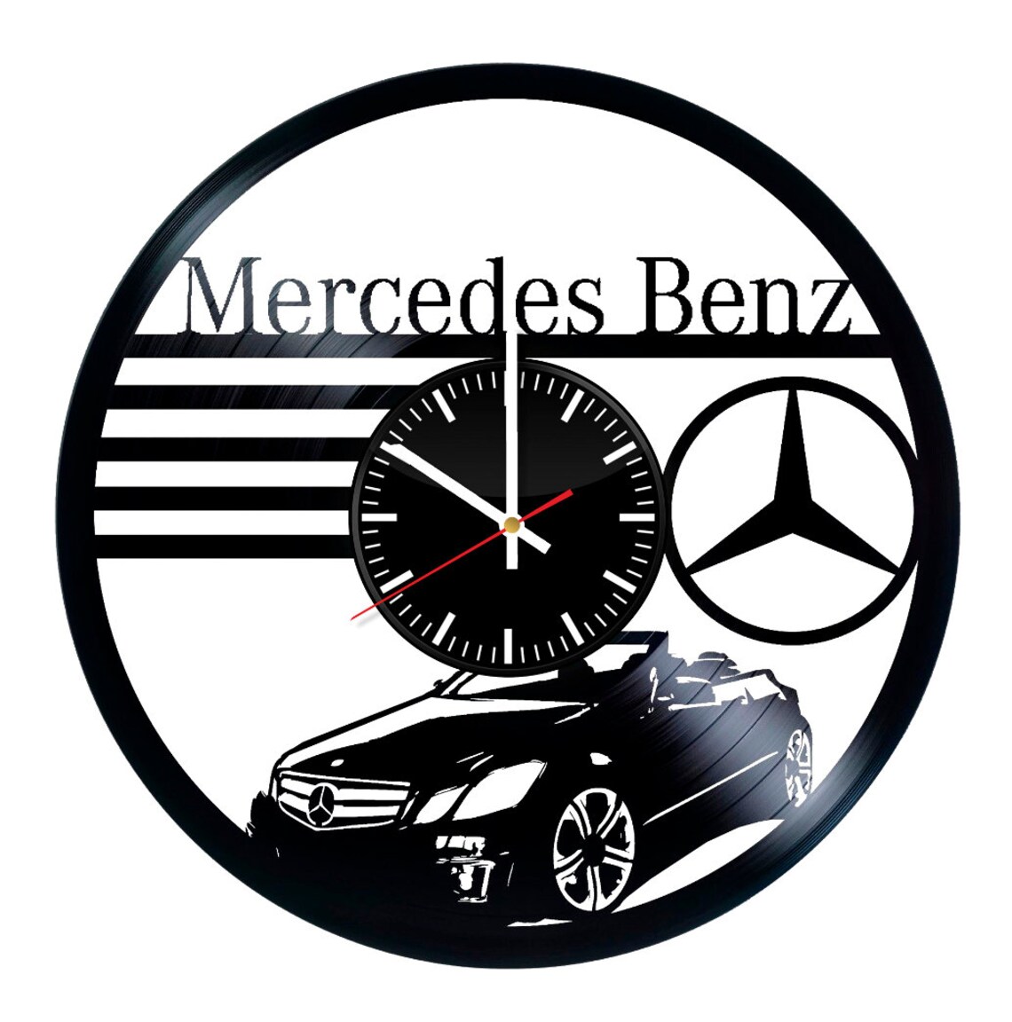 Vintage Car Vinyl Wall Clock Car Emblem Wall Art Car Etsy