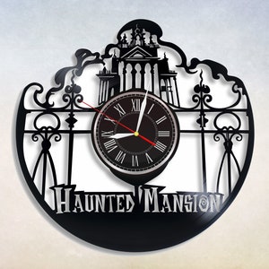 Haunted Mansion Vinyl Record Wall Clock, Horror Comedy Gifts for Haunted Mansion Fans