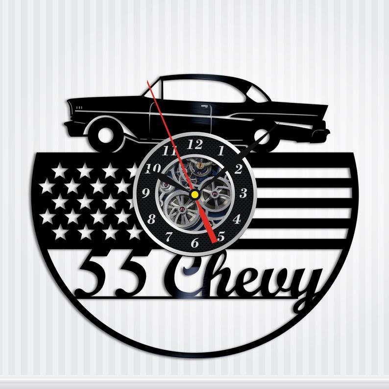 Vintage Car Vinyl Wall Clock Car Emblem Wall Art Car Etsy