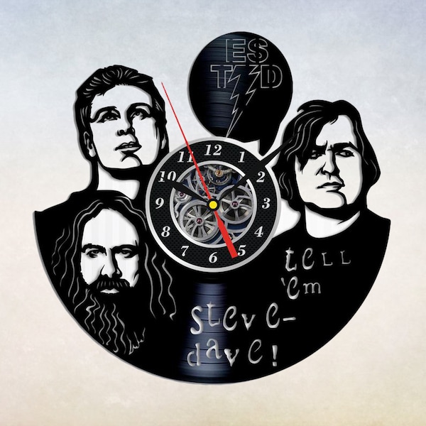 TESD Vinyl Record Wall Clock, Tell Em Steve-Dave Wall Art Decor, Gift for Tell 'Em Steve-Dave (TESD) Fans