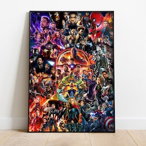 22 Cinematic Universe Poster, End Game Movie Infinity War Poster, Comics Universe Poster Print, Comics Fan Artwork