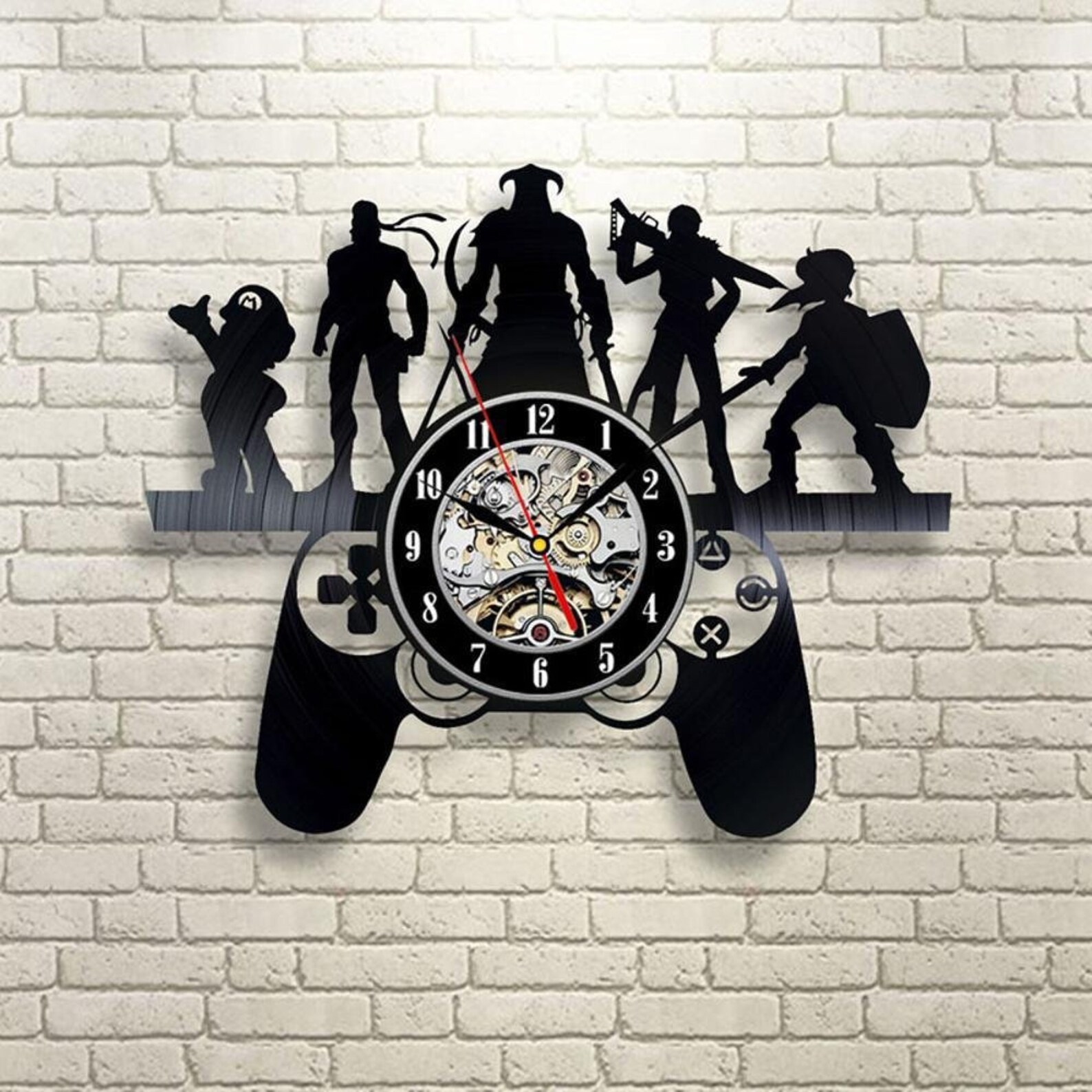 Gamepad Vinyl Record Wall Clock Game Room Decor Gift Ideas Etsy