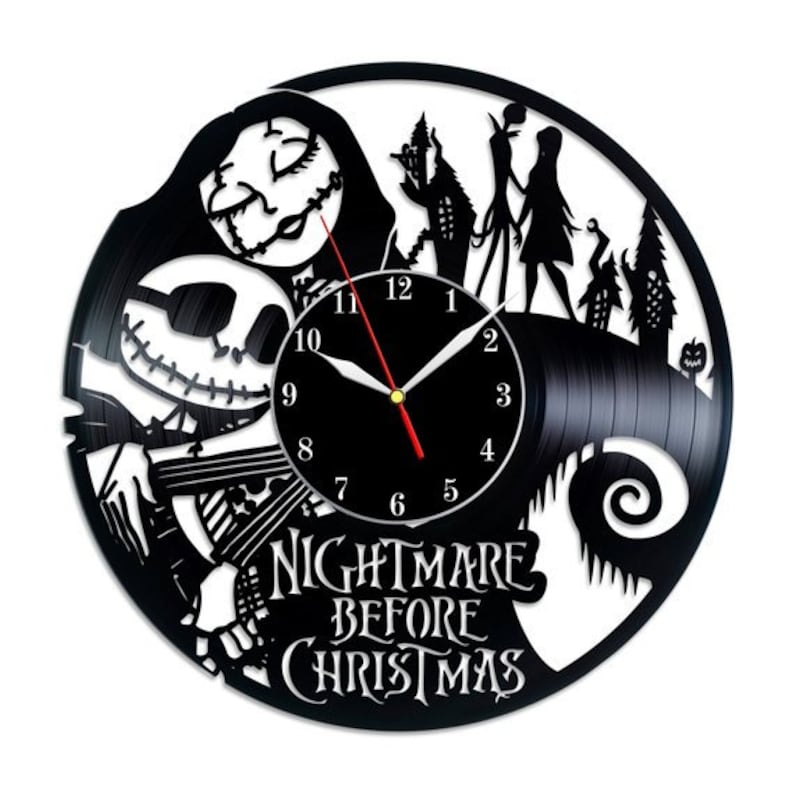 The Nightmare Before Christmas Art Vinyl Wall Clock The Etsy