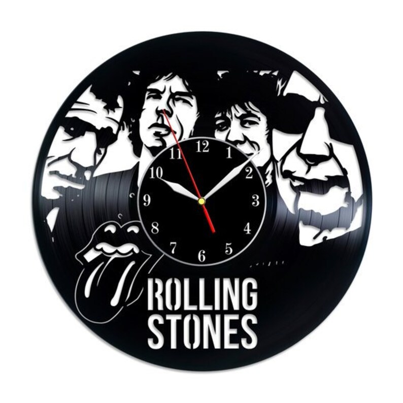 The Rolling Stones Vinyl Wall Clock Rolling Stones Wall Art Etsy