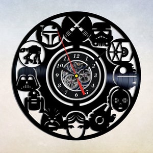 Eroi e cattivi in un orologio da parete in vinile Galaxy Far, regalo per personaggi di Galaxy Movie