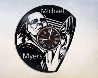 Halloween Horror Movie Vinyl Wall Clock, Halloween Movies Villain