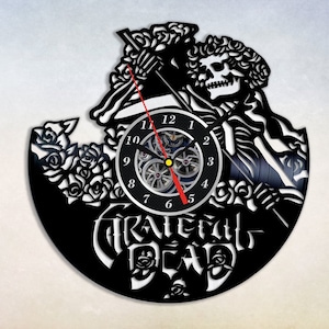Rock Music Vinyl Record Wall Clock, Gift for Rock Music Lovers