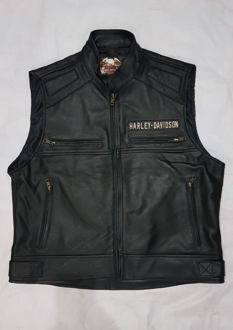 Gilet In Pelle A-Pro Unisex - Per Moto Chopper E Custom Americane | Cuciture Rinforzate - Foto 3