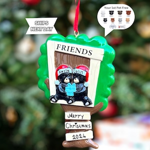 Personalized Besties Ornament, Best Friends Ornament For Christmas, Siblings Christmas Ornament,  Roommate Gift, Gift For Sister and Brother