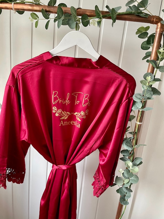 Personalised Bridesmaid Robeswedding Dressing Gown Floral Etsy UK